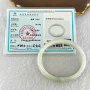 Type A Faint Lavender Green Jadeite Bangle Internal Diameter 55.6mm 36.96g 12.4 by 6.4mm (Internal Lines) - Huangs Jadeite and Jewelry Pte Ltd