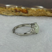 Type A Light Green Jadeite with Crystals in S925 Sliver Ring (Adjustable Size) 2.02g 9.7 by 8.2 by 3.5mm - Huangs Jadeite and Jewelry Pte Ltd