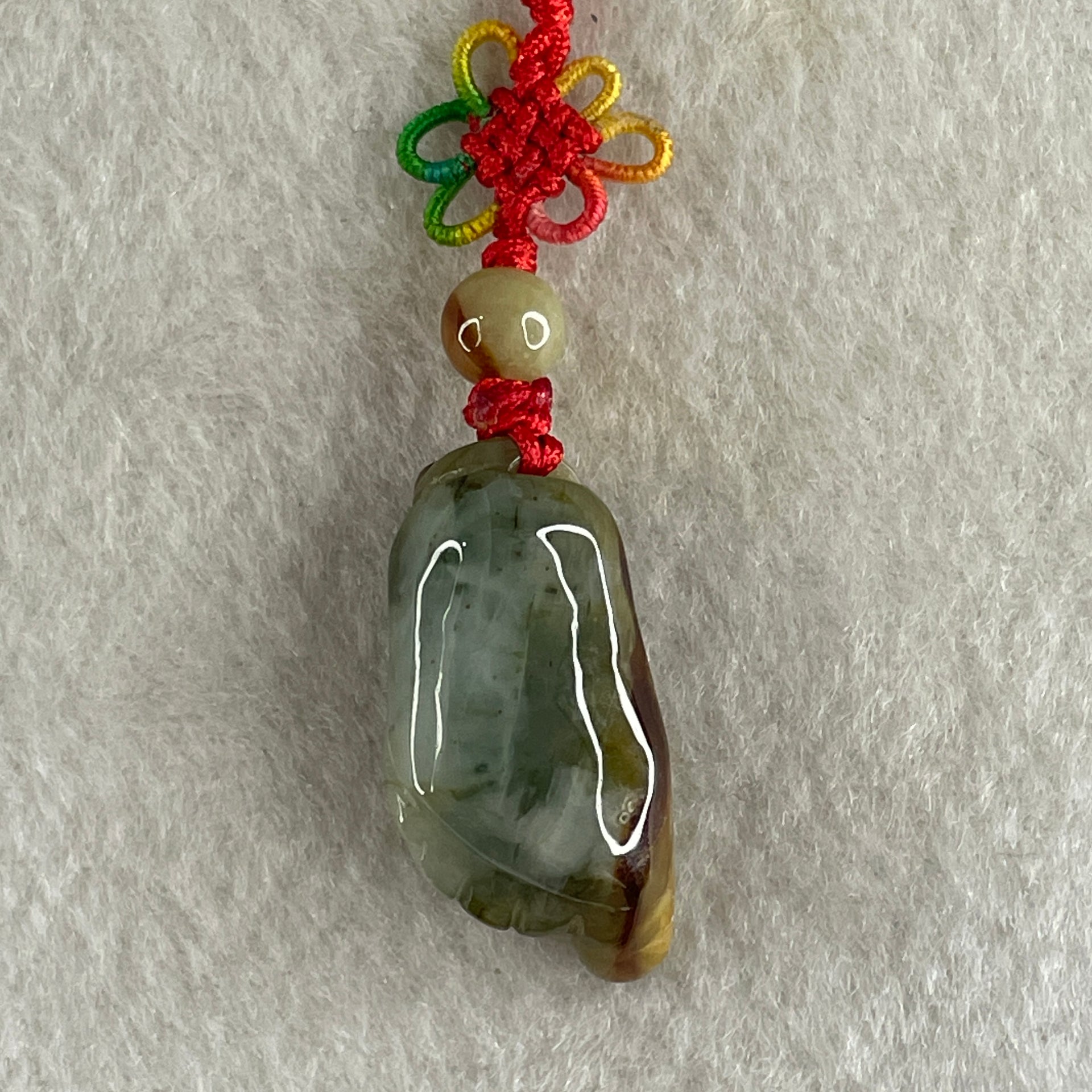 Natural Type A Brownish with Light Green Jadeite Spider on Foot Pendant 7.10g 26.8 by 13.8 by 10.0mm - Huangs Jadeite and Jewelry Pte Ltd