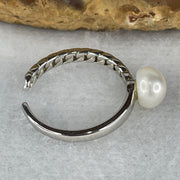 Natural-Fresh-Water-Pearl-in-S925-Sliver-Ring-1.54g-6.7-by-4.8mm-US-5.5-HK-11.8