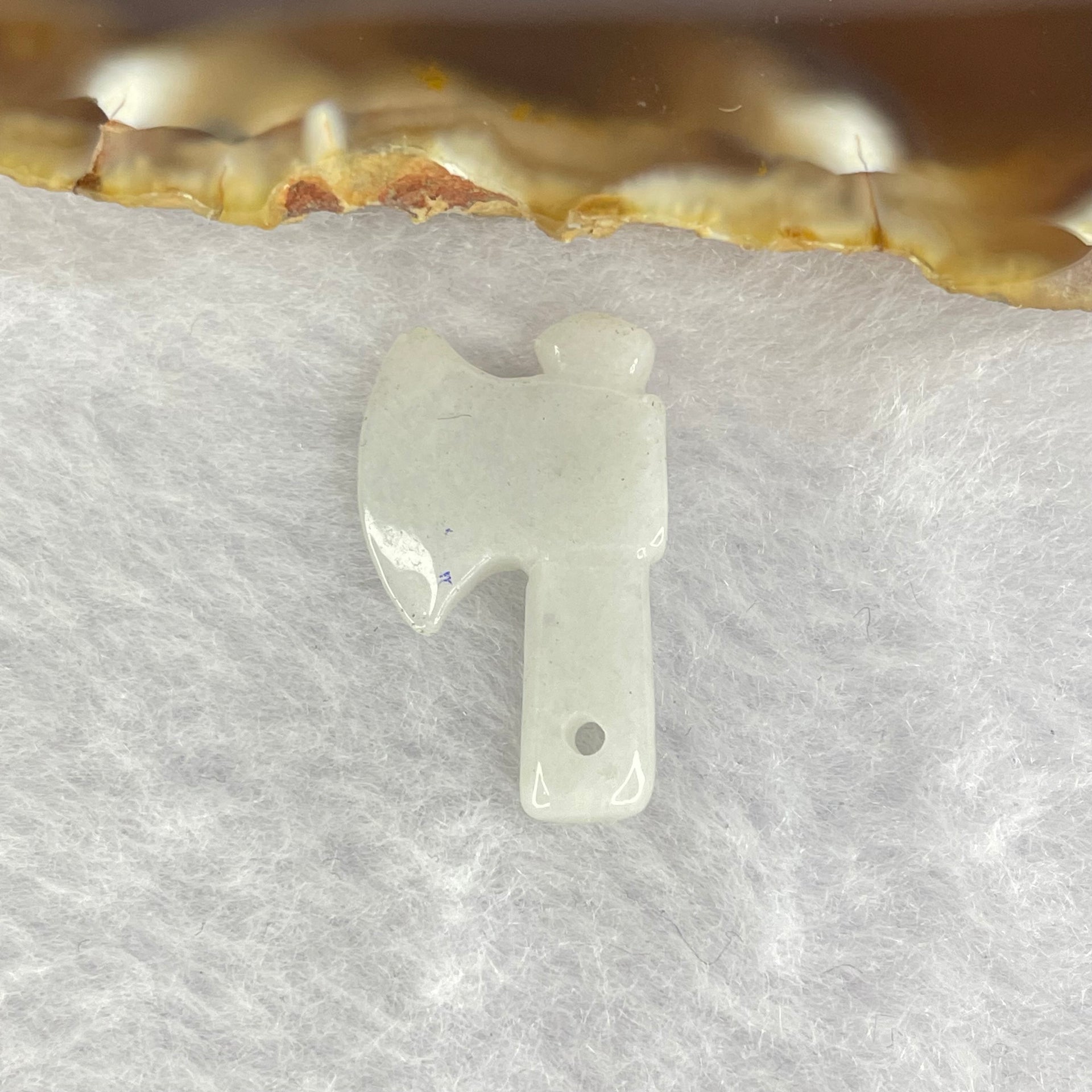 Type A faint Green Lavender Jadeite Axe 2.15g 25.1mm by 15mm by 3.2mm - Huangs Jadeite and Jewelry Pte Ltd