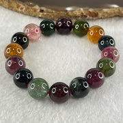 Good Grade Natural Tourmaline Crystal Bracelet 电气石 39.27g 15.5cm 11.8mm 16 Beads - Huangs Jadeite and Jewelry Pte Ltd