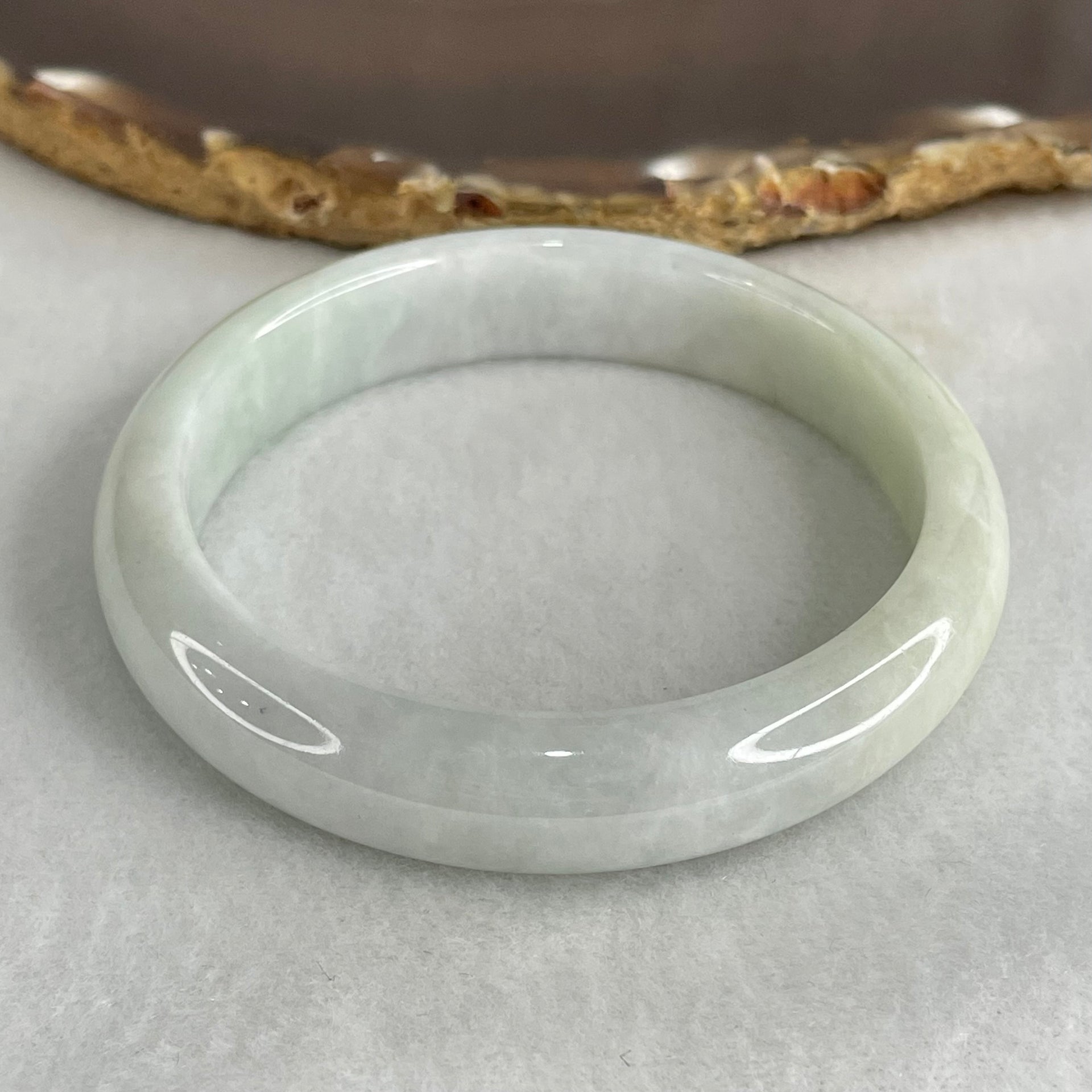 Type A Light Blueish Green Jadeite Bangle 48.62g Inner Diameter 56.7mm 12.5 by 7.3mm (Internal Line) - Huangs Jadeite and Jewelry Pte Ltd