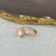 Natural Rose Quartz in 925 Sliver Rose Gold Colour Ring (Adjustable Size) 1.95g 8.2 by 5.9 by 5.0mm - Huangs Jadeite and Jewelry Pte Ltd