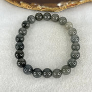 Good Grade Natural  Grey Rabbit Hair Rutilated Quartz Beads Bracelet 23.51g 16.5cm 9.4mm 22 Beads - Huangs Jadeite and Jewelry Pte Ltd