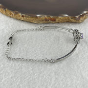 Natural Purple with Colorless Cubic Zirconia Beads Bracelet in S925 Sliver 6.99g 5.8 by 2.0mm - Huangs Jadeite and Jewelry Pte Ltd
