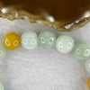 Certified Type A Mixed Colour Jadeite Beads Bracelet 64.59g 13.8 mm 16 Beads - Huangs Jadeite and Jewelry Pte Ltd