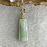Type A Faint Green with Green Patches Jadeite Wu Shi Pai Pendant 2.46g 19.9 by 8.9 by 5.5mm - Huangs Jadeite and Jewelry Pte Ltd