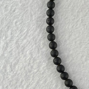 Natural Dark Matt Black Amber Beads Elastic Necklace 天然大黑天翁琥珀项链 10.72g 42cm 8.6mm 1 Beads 6.8mm 67 Beads - Huangs Jadeite and Jewelry Pte Ltd