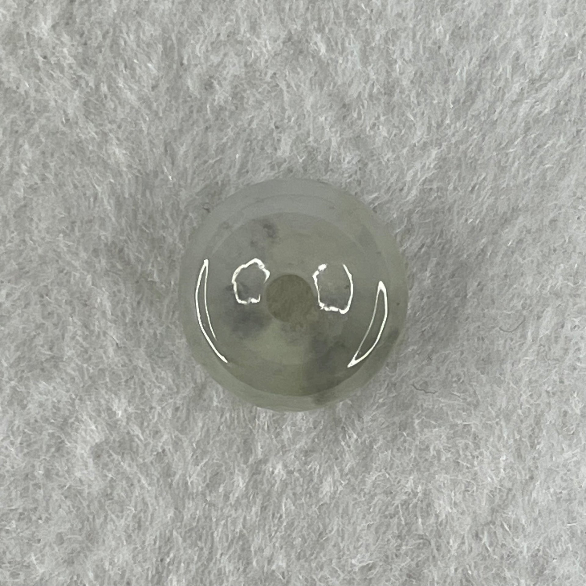 Type A Semi Icy Light Lavender With Wuji Grey Jadeite Ping An Kou Charm/Pendant 2.06g 12.7 by 6.1mm - Huangs Jadeite and Jewelry Pte Ltd