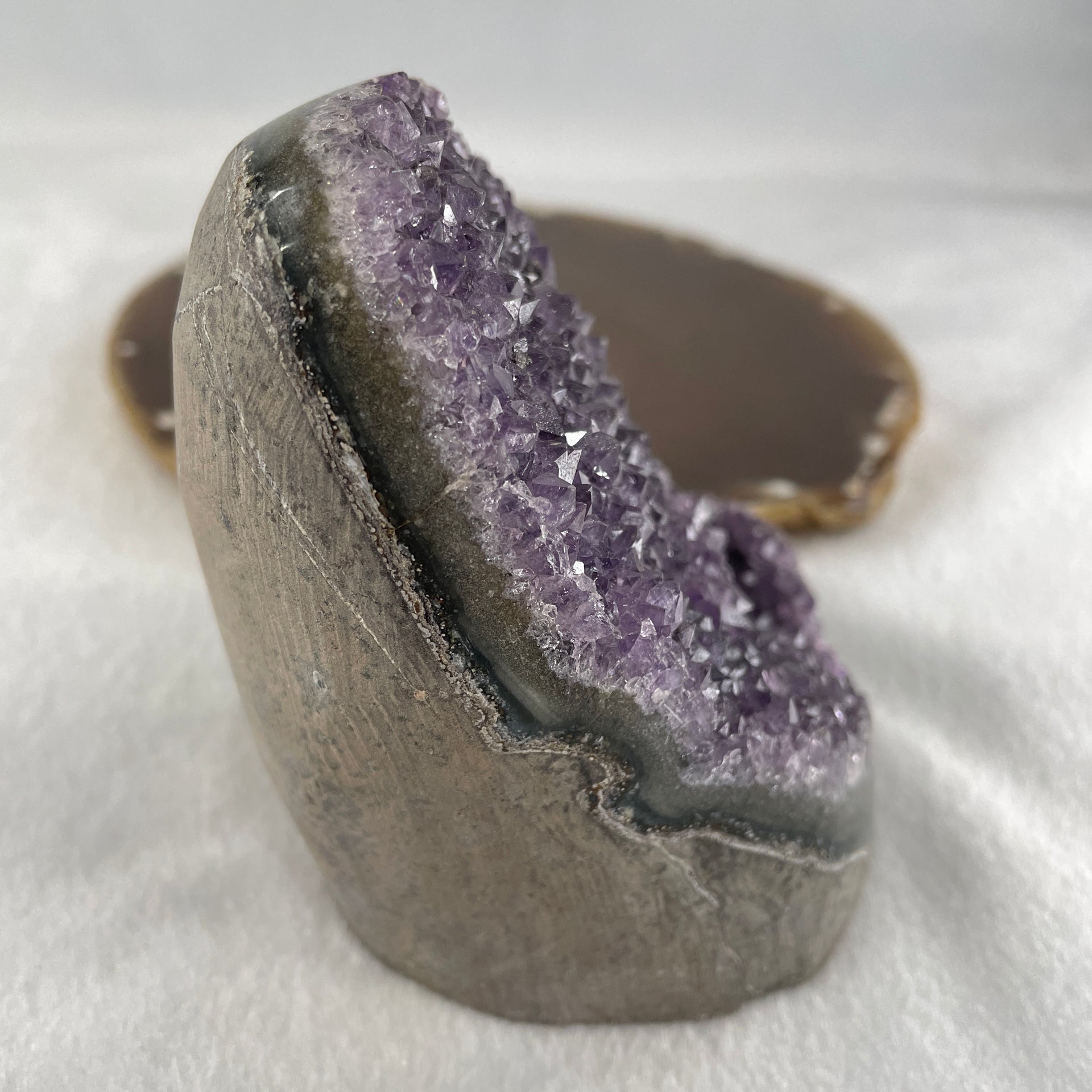 Natural Amethyst Rough Irregular Shaped Display 598.6g 72.8 by 80.3 by 90.0mm - Huangs Jadeite and Jewelry Pte Ltd