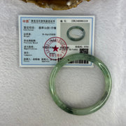 Type A Green Piao Hua Jadeite Bangle Internal Diameter 54.3mm 35.82g 9.9 by 7.5mm (Slight External Line) - Huangs Jadeite and Jewelry Pte Ltd