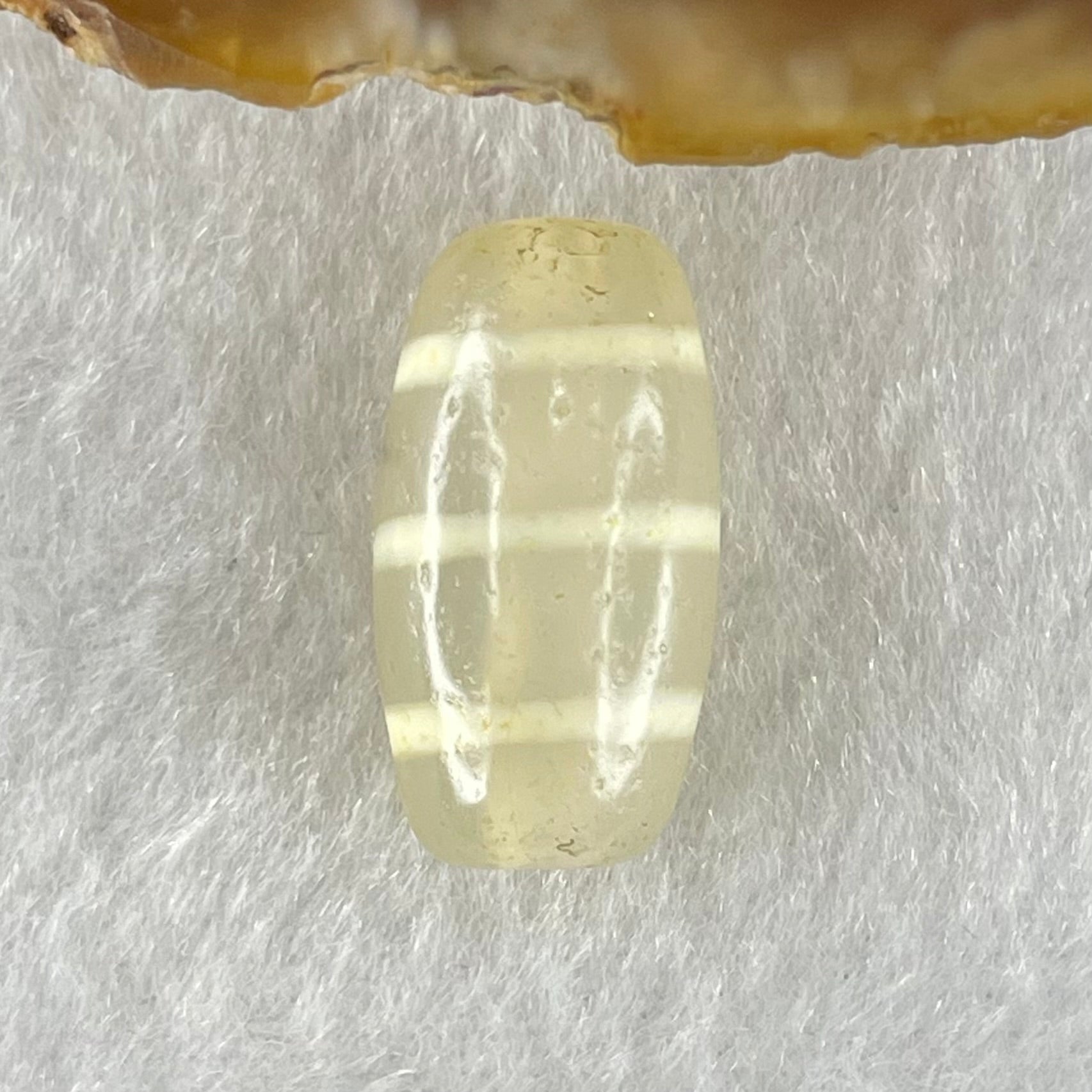Natural Powerful Tibetan Old Oily Agate 3-Lines Dzi Bead Heavenly Master (Tian Zhu) 三行天诛 3.31g 20.2 by 10.7mm - Huangs Jadeite and Jewelry Pte Ltd