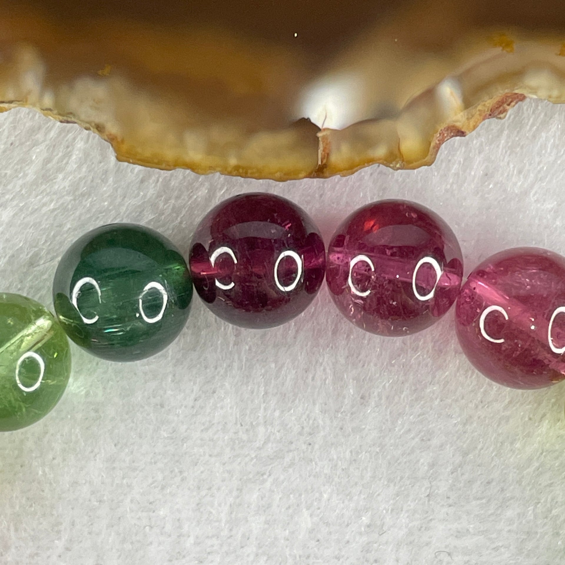 Very Very Good Natural Tourmaline Crystal Beads Bracelet 33.18g 14.5cm 10.7mm 17Beads - Huangs Jadeite and Jewelry Pte Ltd