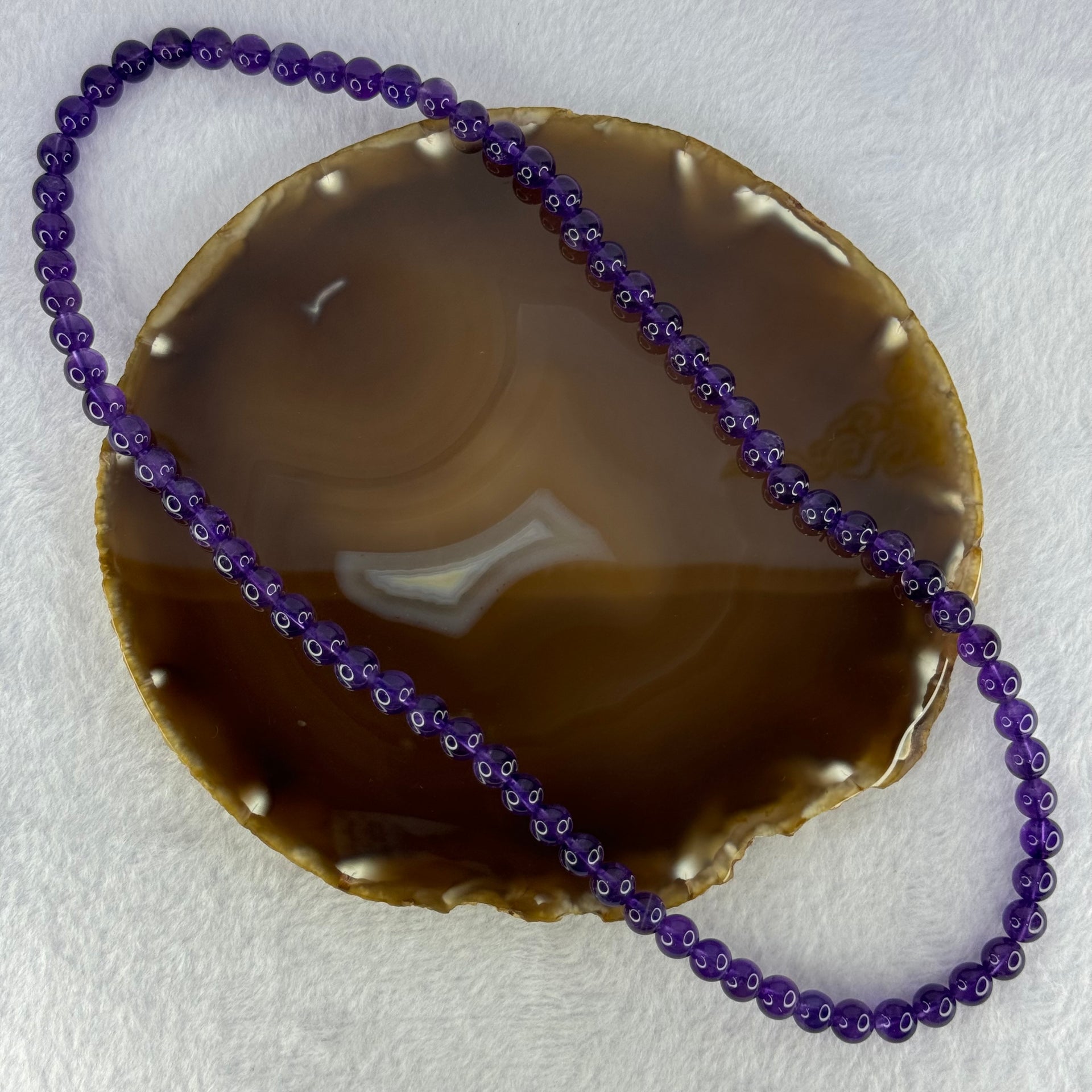 Good Grade Natural Amethyst Necklace 45.90g 53cm 7.9mm 73 Beads - Huangs Jadeite and Jewelry Pte Ltd