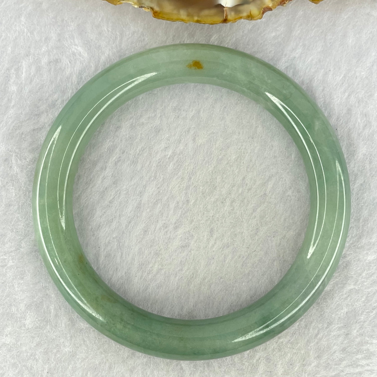 Type A Blueish Green Jadeite Bangle Internal Diameter 53.9mm 43.94g 9.3 by 9.3mm (Internal Lines) - Huangs Jadeite and Jewelry Pte Ltd