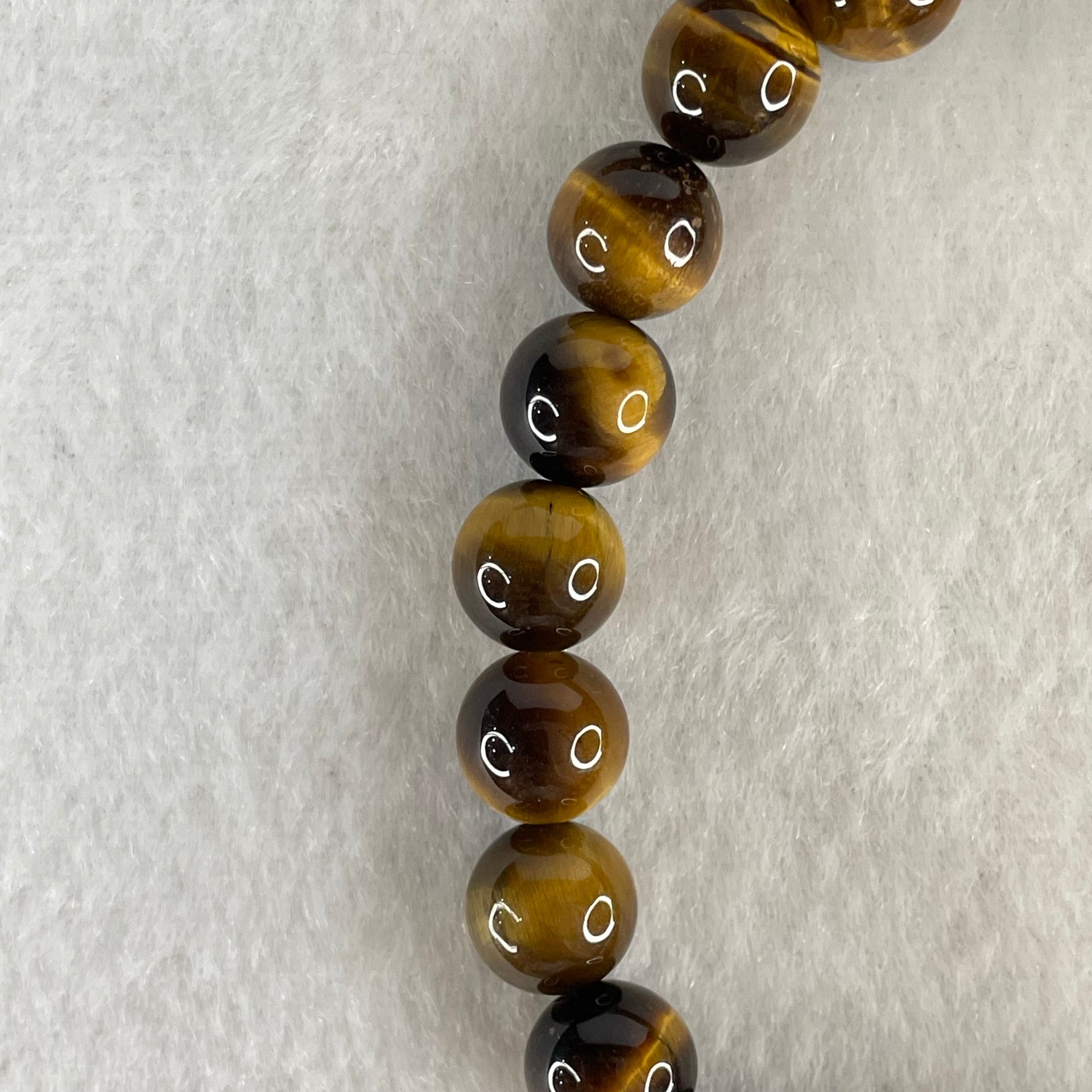 Natural Yellow Tiger's Eye Quartz Beads Bracelet 18.29g 16cm 8.4mm 23 Beads - Huangs Jadeite and Jewelry Pte Ltd