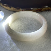 Certified Type A Natural Faint Lavender to White with Pinkish Jadeite Bangle 59.68g Inner Diameter 57.3mm 13.7 by 8.8mm (Close to Perfect) - Huangs Jadeite and Jewelry Pte Ltd