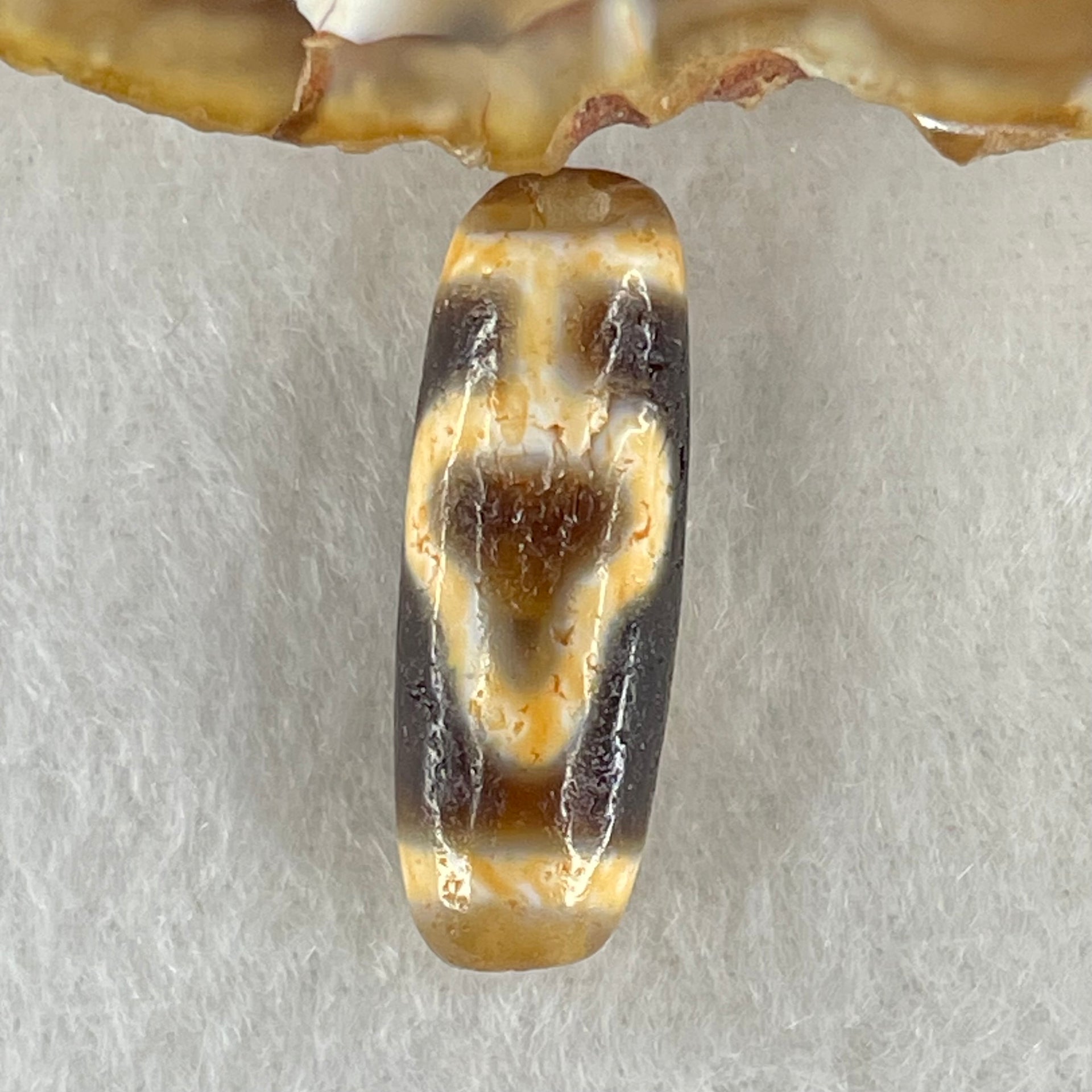 Natural Powerful Tibetan Old Oily Double Bodhi Tree Dzi Bead Heavenly Master (Tian Zhu) 菩提树天珠 3.35g 26.9 by 9.6mm - Huangs Jadeite and Jewelry Pte Ltd