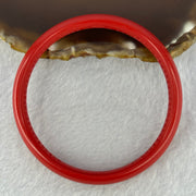 Natural Red Cinnabar Bangle with Inscription 20.10g Internal Diameter 58.0mm 10.0 by 5.9mm - Huangs Jadeite and Jewelry Pte Ltd