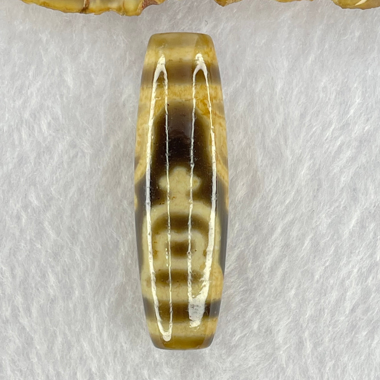 Natural Powerful Tibetan Old Oily Agate 4 Nectar Vessel Dzi Bead Heavenly Master (Tian Zhu) 花蜜容器眼天珠 16.67g 49.0 by 14.8mm - Huangs Jadeite and Jewelry Pte Ltd