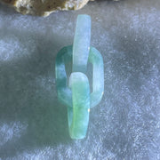 Type A Blueish Green with Faint White Jadeite Rolo Link Chain for Setting 2.43g 15.2 by 10.3 by 3.6mm - Huangs Jadeite and Jewelry Pte Ltd