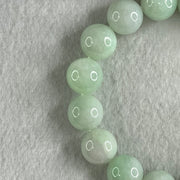 Type A Light Green Jadeite Beads Bracelet 55.52g 16cm 12.7mm 16 Beads - Huangs Jadeite and Jewelry Pte Ltd