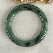 Type A Green with Dark Green Piao Hua Jadeite Bangle 55.69g Internal Diameter 52.0mm 10.0 by 11.1mm (Slight Internal Lines) - Huangs Jadeite and Jewelry Pte Ltd