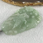 Type A Light Blueish Green (Sky Blue) Jadeite Double Sided Water Dragon Pendant 85.98g 79.4 by 51.9 by 13.7mm - Huangs Jadeite and Jewelry Pte Ltd
