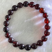 Natural Dark Blood Red Amber Beads Bracelet 天然血珀手链 7.62g 16cm 8.6mm 22 Beads - Huangs Jadeite and Jewelry Pte Ltd