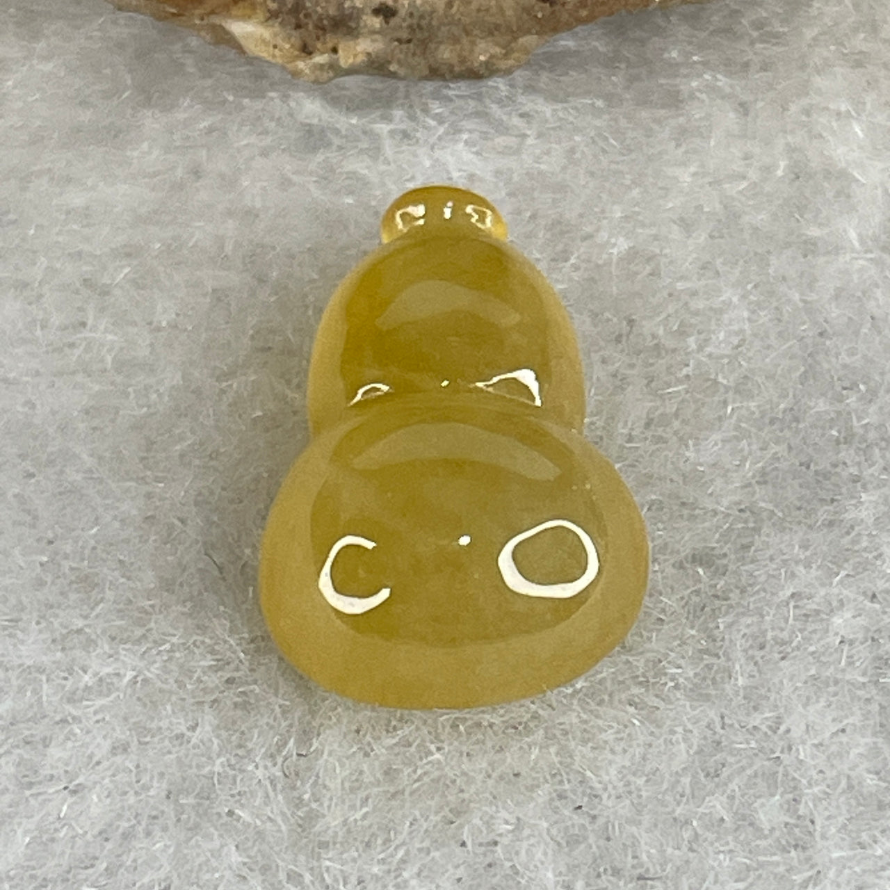 Natural Type A Yellow Jadeite Hulu Stone for Jewelry Making | 14mm Carved Yellow Jade Gourd Loose Gemstone for Setting (1.12g 9.4x5.1mm)