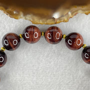Natural Red Tiger's Eye Beads Bracelet 45.31g 20cm 12.3mm 17Beads - Huangs Jadeite and Jewelry Pte Ltd