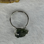 Natural Czech Republic Moldavite Meteorite Crystal in S925 Sliver Ring (Adjustable Size) 天然捷克陨石925银戒指 4.01g 15.1 by 10.4 by 8.2mm - Huangs Jadeite and Jewelry Pte Ltd