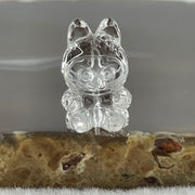 Natural Clear Quartz Labubu Charm Display 3.53g 19.4 by 12.1 by 11.0mm - Huangs Jadeite and Jewelry Pte Ltd