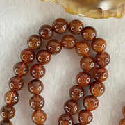 Above Average Grade Natural Copper Rutilated Quartz Beads Elastic Necklace 36.64g 56cm 6.9mm 88 Beads - Huangs Jadeite and Jewelry Pte Ltd
