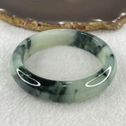 Certified Type A Natural Jelly Light Green with Dark Green Piao Hua Jadeite Bangle 65.93g Inner Diameter 58.6mm 14.9 by 8.0mm (Very Very Slight Internal Line) - Huangs Jadeite and Jewelry Pte Ltd