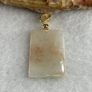 Type A White with Reddish Brown Jadeite Wu Shi Pai Pendant 2.38g 22.2 by 4.2 by 2.2mm - Huangs Jadeite and Jewelry Pte Ltd