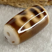 Natural Powerful Tibetan Old Oily Agate Double Cai Shen Dzi Bead Heavenly Master (Tian Zhu) 双财神长天珠 4.85g 19.9 by 11.8mm - Huangs Jadeite and Jewelry Pte Ltd