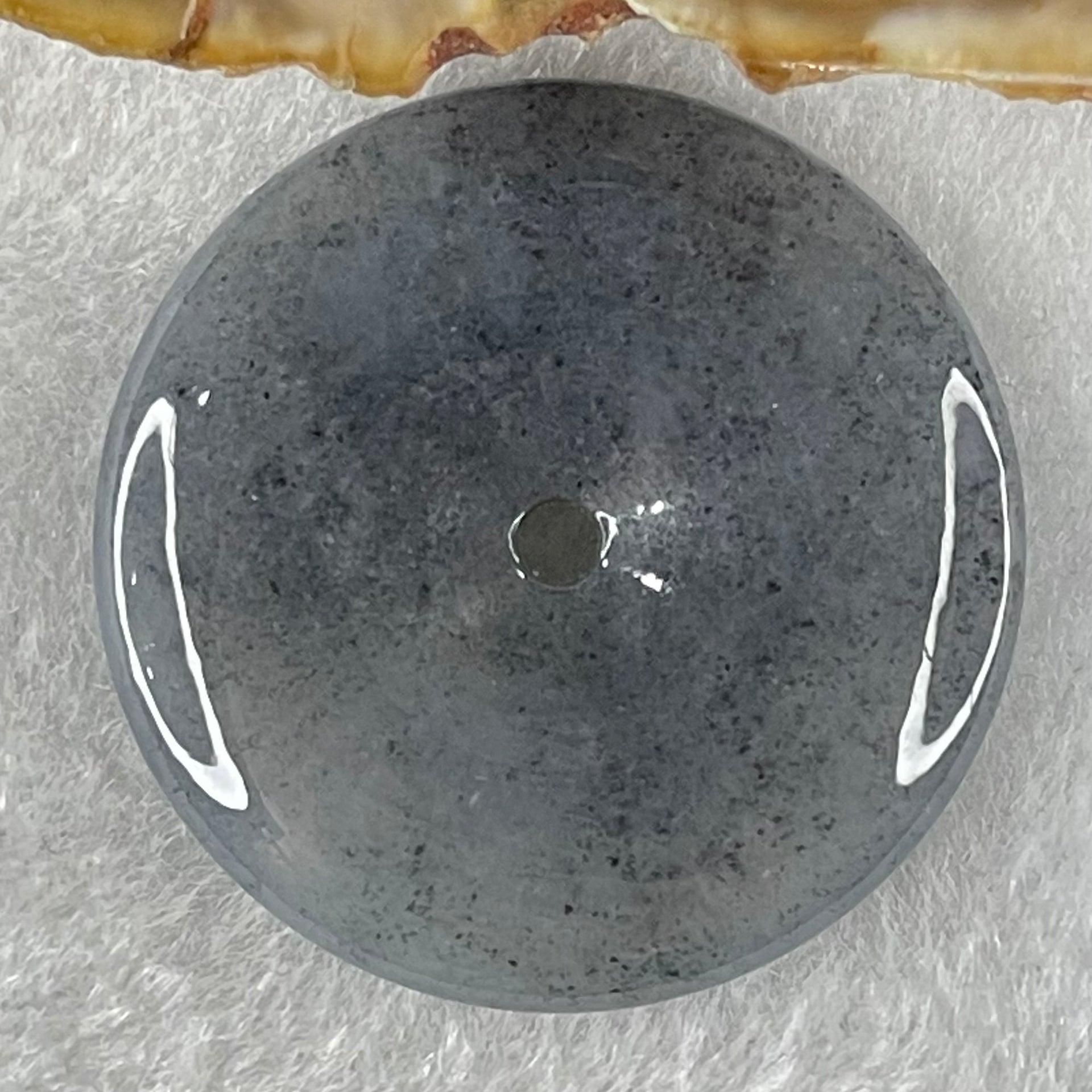 Type A Semi Icy Wuji Grey with Lavender Jadeite Ping An Kou Pendant 16.20g 35.4 by 6.2mm - Huangs Jadeite and Jewelry Pte Ltd