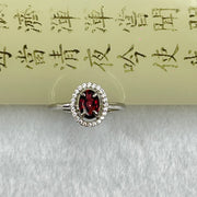 Red Cubic Zirconia in 925 Sliver Ring (Adjustable Size) 1.80g 7.7 by 6.6 by 4.0mm - Huangs Jadeite and Jewelry Pte Ltd