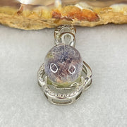 Above Average Grade Rare Natural Blue Dumortierite Rutilated Quartz in S925 Pendant 2.82g 11.1 by 9.7 by 7.0mm - Huangs Jadeite and Jewelry Pte Ltd