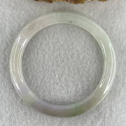 Natural Type A Light Green with Lavender Piao Hua Jadeite Flat Ding Dang Bangle 25.41g Inner Diameter 51.6mm 6.7 by 7.7mm (Slight Internal Line) - Huangs Jadeite and Jewelry Pte Ltd