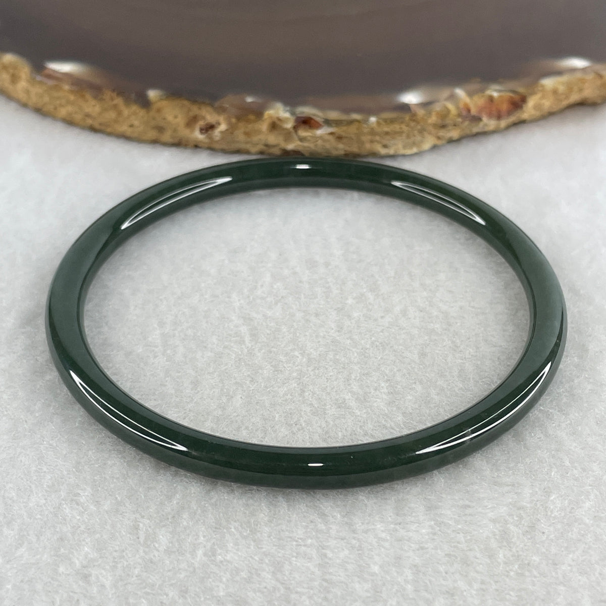 Natural Type A Green Jadeite Bangle | 62.1mm Inner Diameter (13.08g 5.0x5.1mm | Perfect Flawless Grade | Heart Harmony & Infinite Abundance) - Huangs Jadeite and Jewelry Pte Ltd