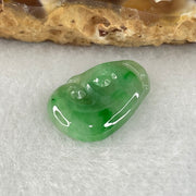 Type A Old Mine Spicy Green Jadeite Ruyi Charm Stone For Setting 1.01g 16.5 by 11.6 by 2.4mm - Huangs Jadeite and Jewelry Pte Ltd