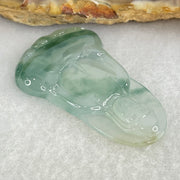 Type A Icy Light Green with Blueish Green Piao Hua Jadeite Guan Yin Pendant for Setting 6.27g 34.8 by 23.3 by 4.1mm - Huangs Jadeite and Jewelry Pte Ltd