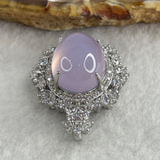 Natural Pink Chalcedony Agate Pendant on S925 Sliver with Cubic Zirconia 7.43g 17.9 by 13.0 by 8.0mm - Huangs Jadeite and Jewelry Pte Ltd