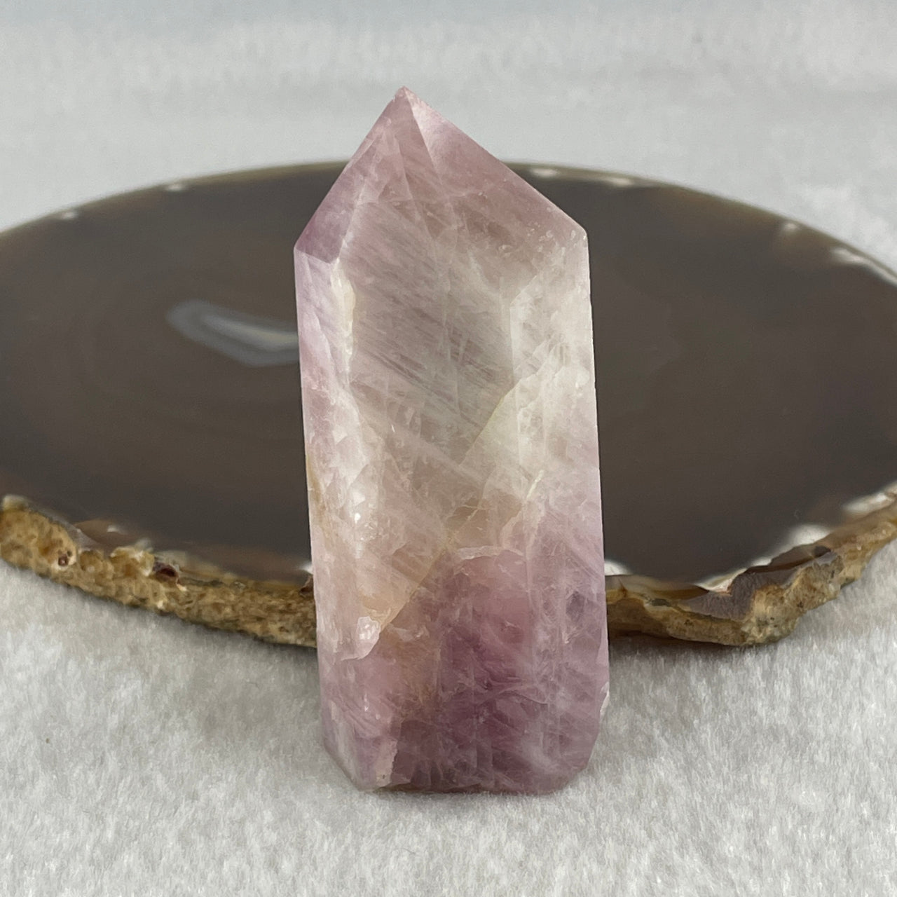 Natural Purplish Pink Kunzite Tower Display 88.96g 31.4 by 24.8 by 76.0mm - Huangs Jadeite and Jewelry Pte Ltd