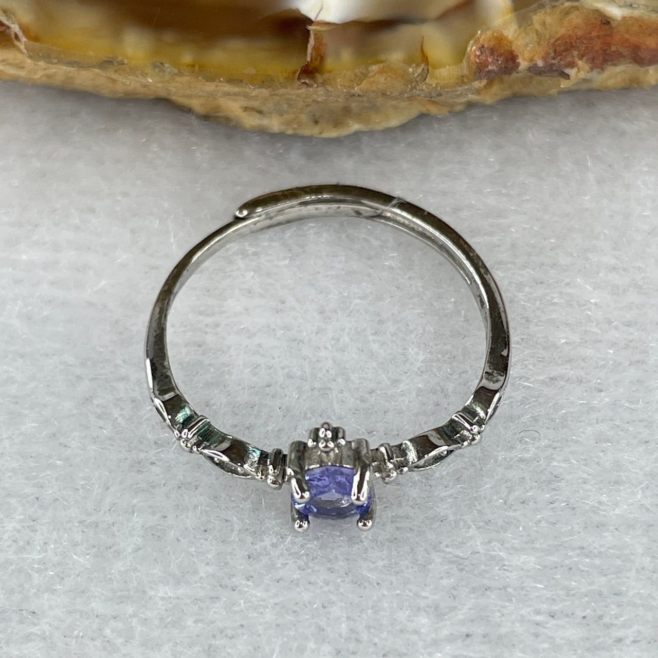 Natural Blue Tanzanite Ring in S925 Sliver 1.05g 4.0 by 2.5mm (Adjustable Size) - Huangs Jadeite and Jewelry Pte Ltd