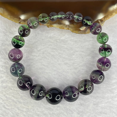 Natural Intense Deep Purple and Green Fluorite 21 Beads 12.4mm 32.70g - Huangs Jadeite and Jewelry Pte Ltd