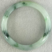 Type A Light Green with Dark Blueish Green Piao Hua Jadeite Bangle 45.99g Internal Diameter 53.1mm 11.7 by 7.8mm (Internal Line) - Huangs Jadeite and Jewelry Pte Ltd